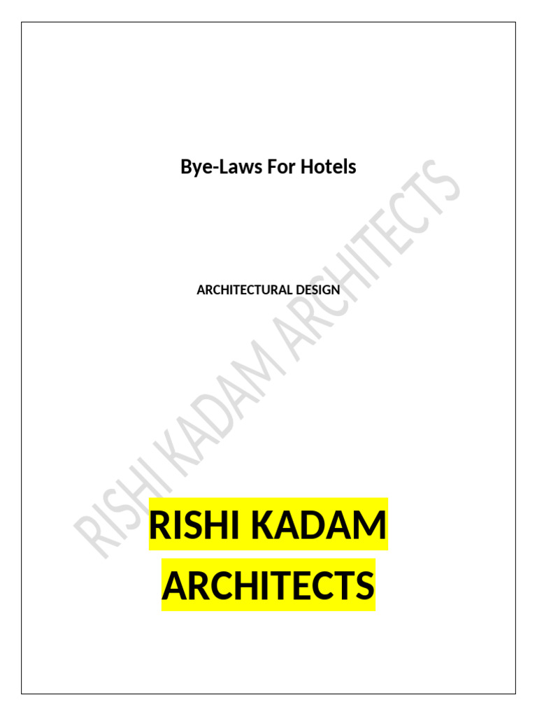 Bye Laws For Hotel | PDF | Hotel | Basement