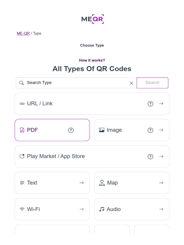 Types of QR Codes - Choose Different Types of QR Codes Free - ME-QR ...