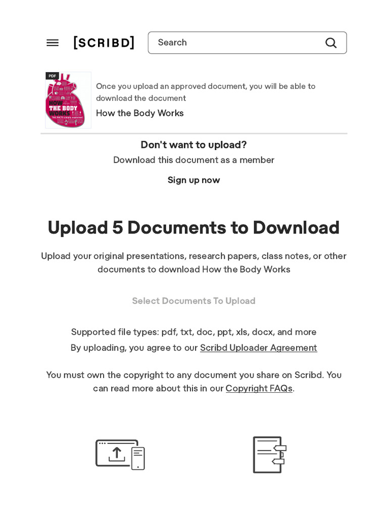 Upload and Download Documents on Scribd | PDF