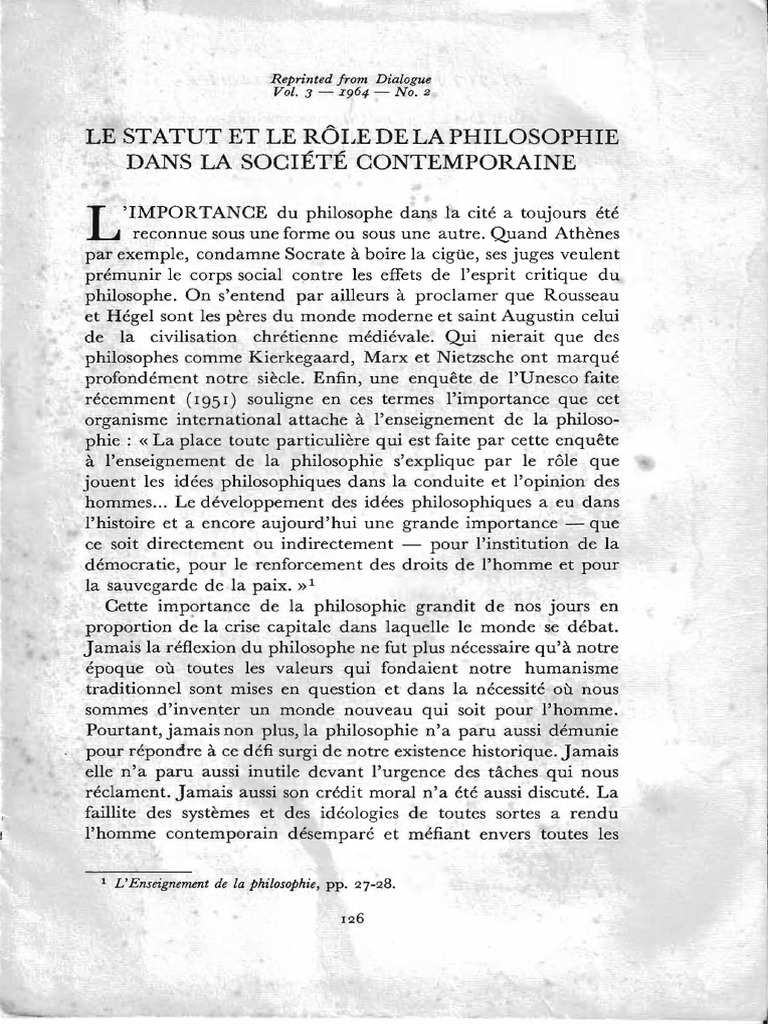 Statut de la philosophie contemporaine | PDF | Science | Vérité