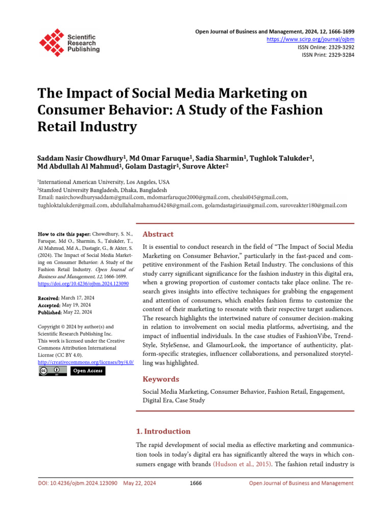 The Impact of Social Media Marketing On Consumer Behavior: A Study of ...