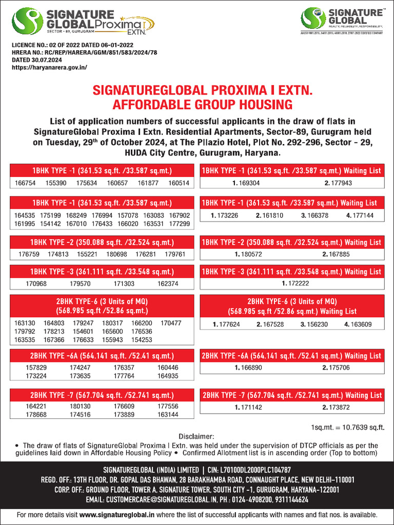 Proxima 1 Extn Draw Result Ad English | PDF