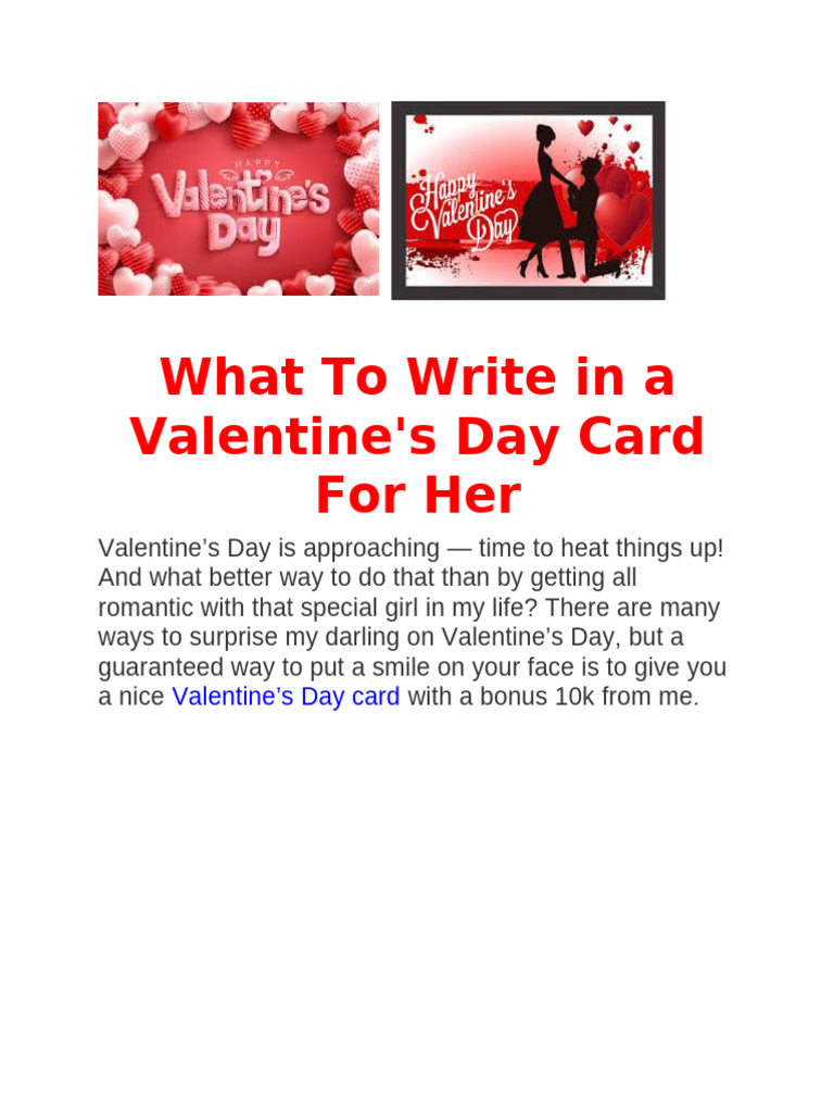 Romantic Valentine's Day Card Ideas | PDF