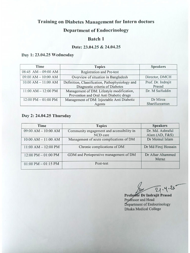 DM Training Schedule & Batch Distribution | PDF
