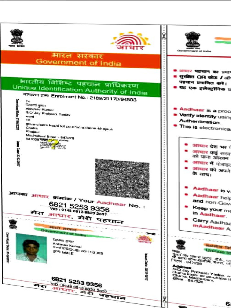 Ldentification: Government of India | PDF