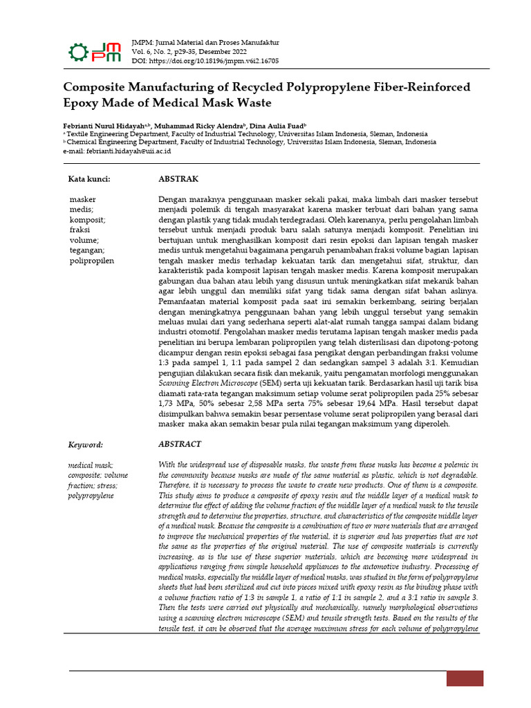 Epoxy-Polypropylene Composite Study | PDF | Composite Material ...