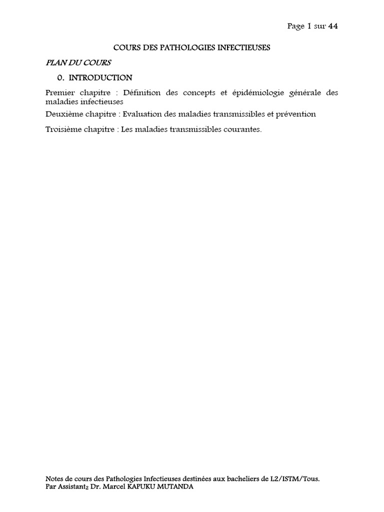 Cours sur les Pathologies Infectieuses | PDF | Infection | SIDA