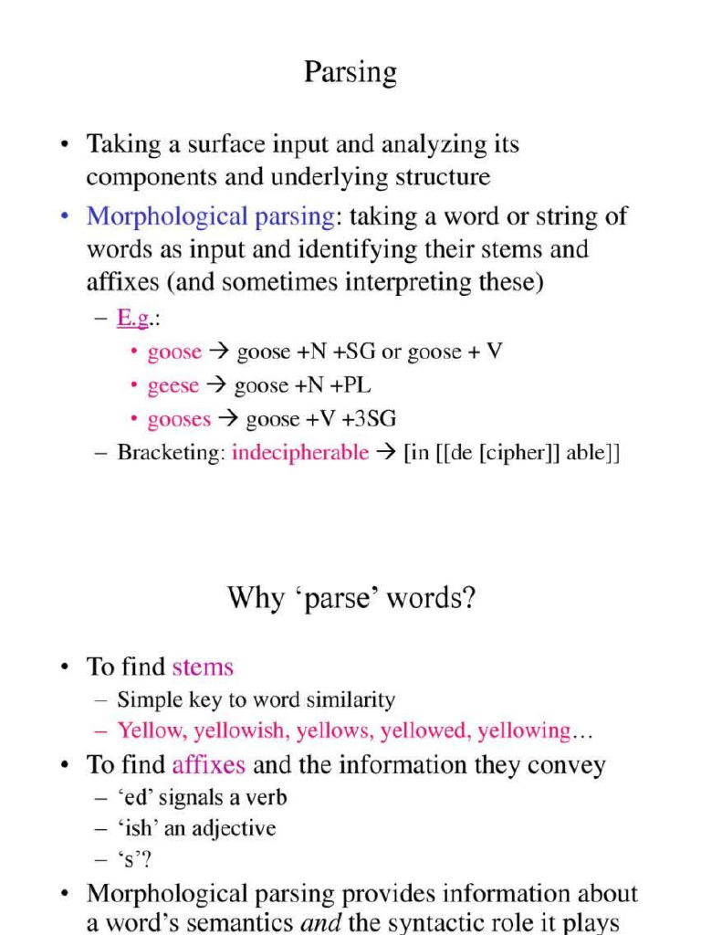 Morphological Parsing | PDF