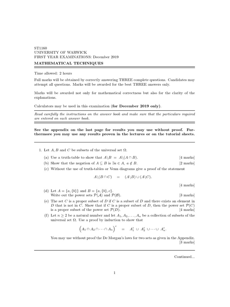Past Paper - Statistics 2020 | PDF | Function (Mathematics) | Functions ...
