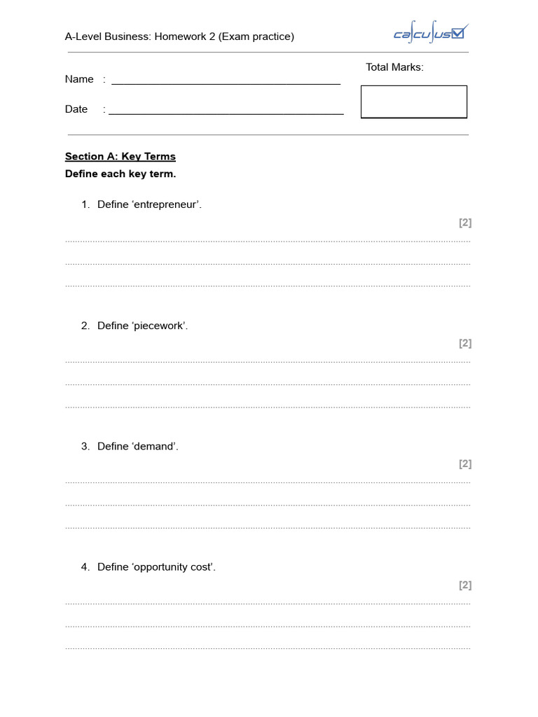A-Level Business Exam Practice Guide | PDF | Pricing | Financial Economics