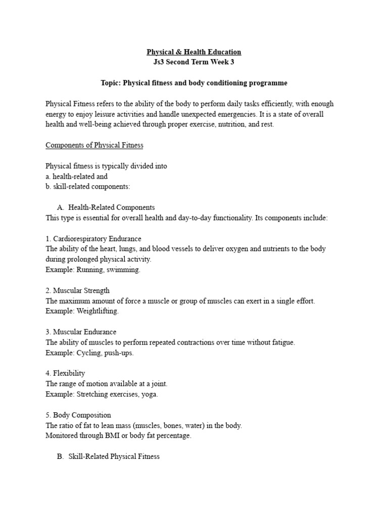 Understanding Physical Fitness Components | PDF | Physical Fitness ...