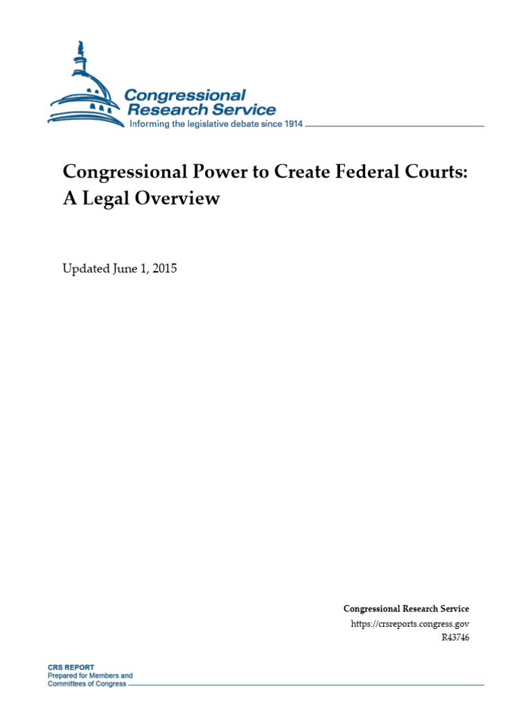 Congressional Authority for Federal Courts | PDF | Article Three Of The ...
