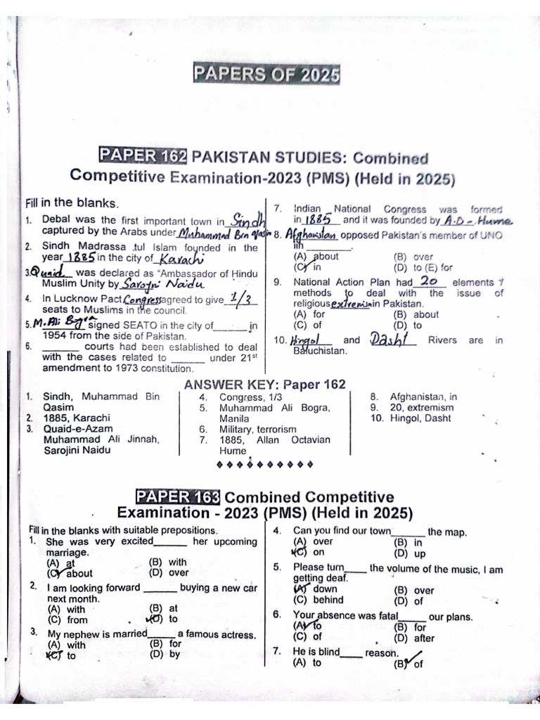 Ppsc Past Papers 2025 Pdf