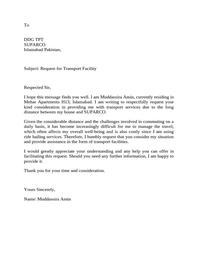 Request for Transport Services | PDF