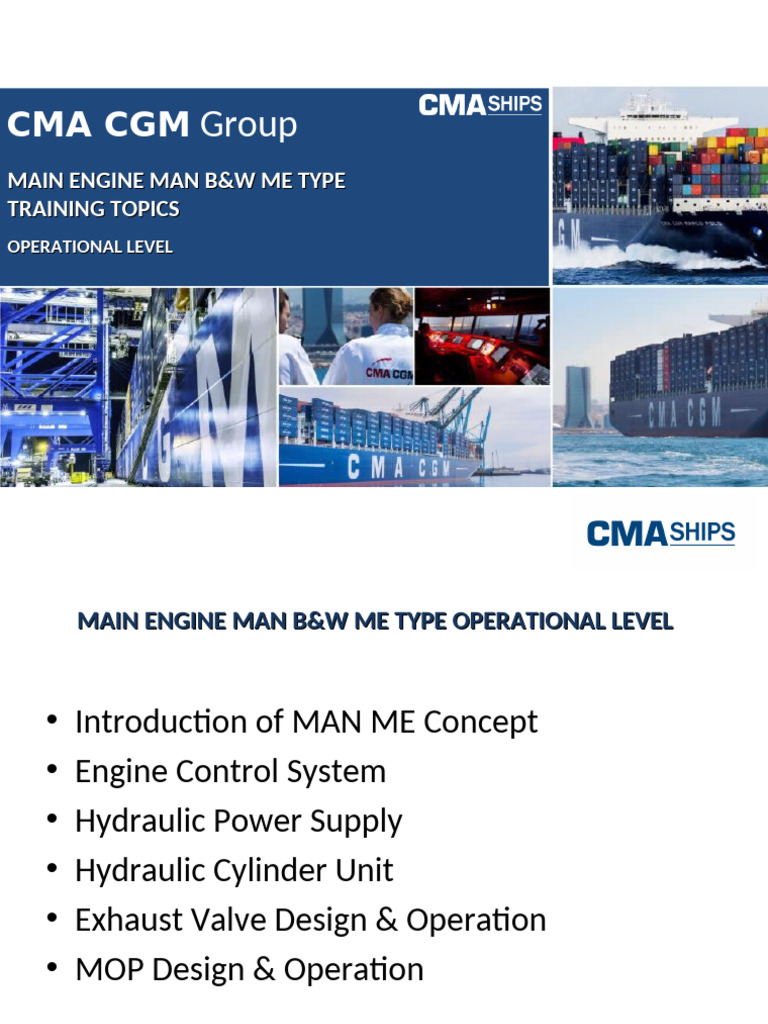 MAN B&W ME Engine Operational Training | PDF | Engines | Pump