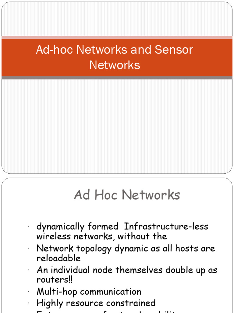 17 Ad-Hoc and Sensor Network | PDF | Routing | Wireless Ad Hoc Network