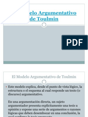 El Modelo Argumentativo de Toulmin | PDF