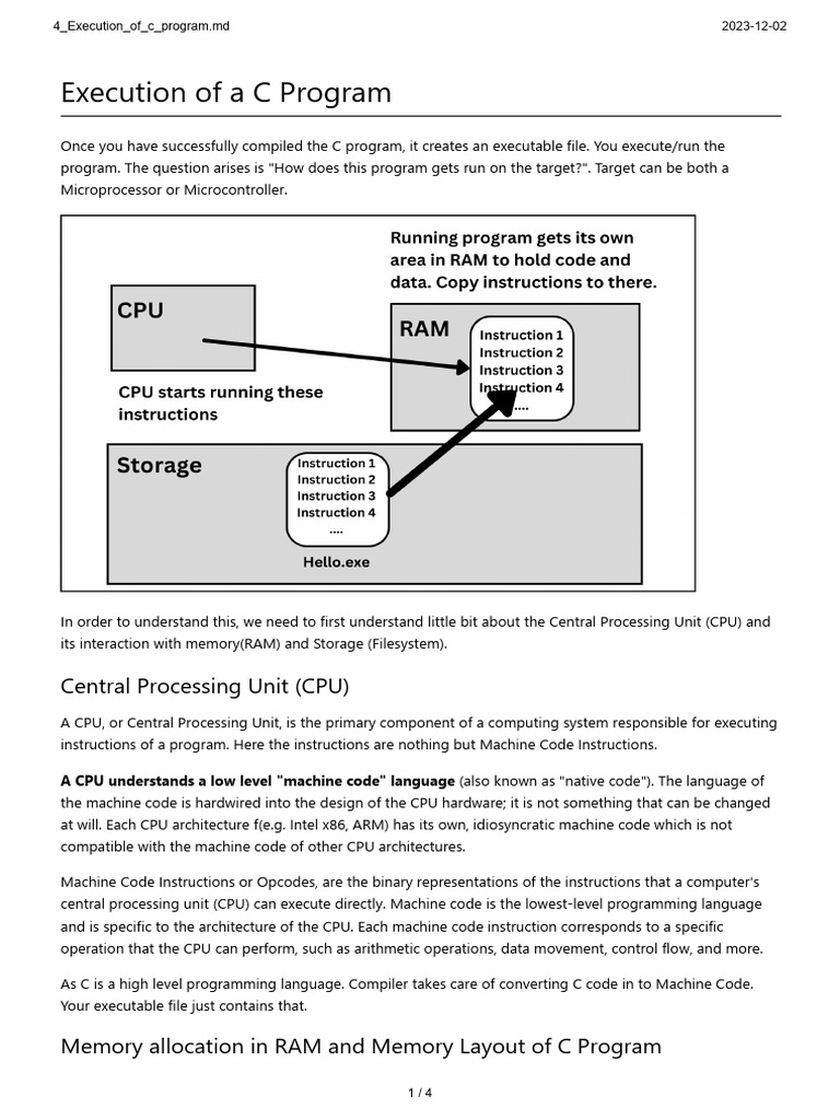 Execution of A C Program 1720632512 | PDF | Central Processing Unit ...