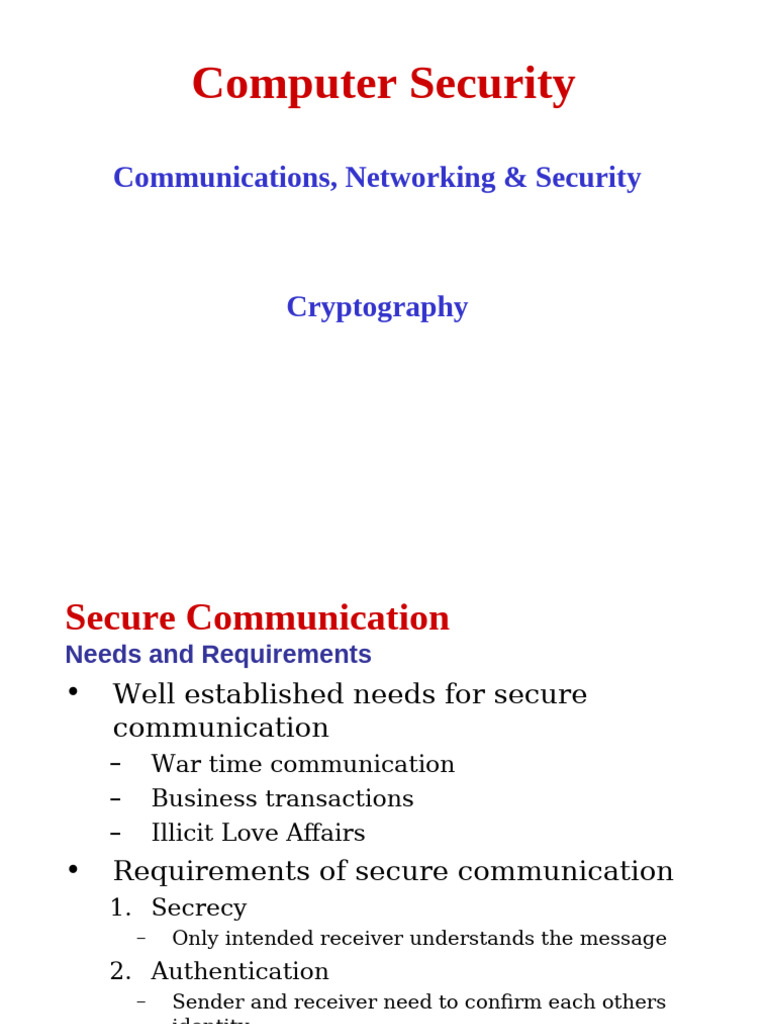 Secure Communication and Cryptography Basics | PDF | Cryptography ...