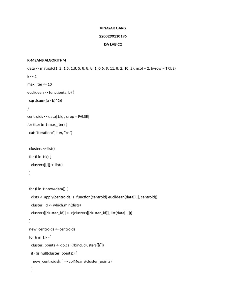 Da Lab K-Means 196 | PDF