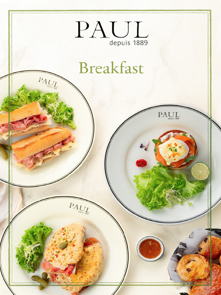Paul Breakfast Menu Highlights | PDF | Pesto | Salad
