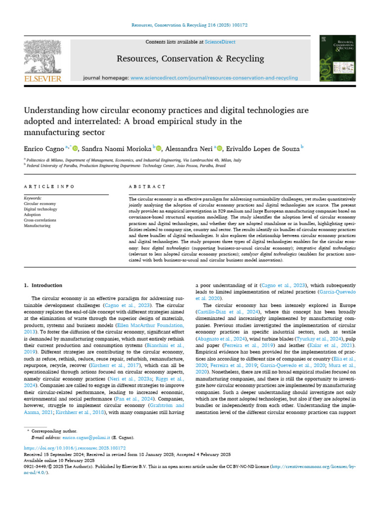Understanding How Circular Economy Practices and Digital Technologies ...