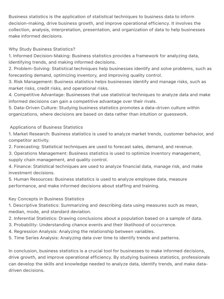 Applications of Business Statistics | PDF | Statistics | Data Analysis