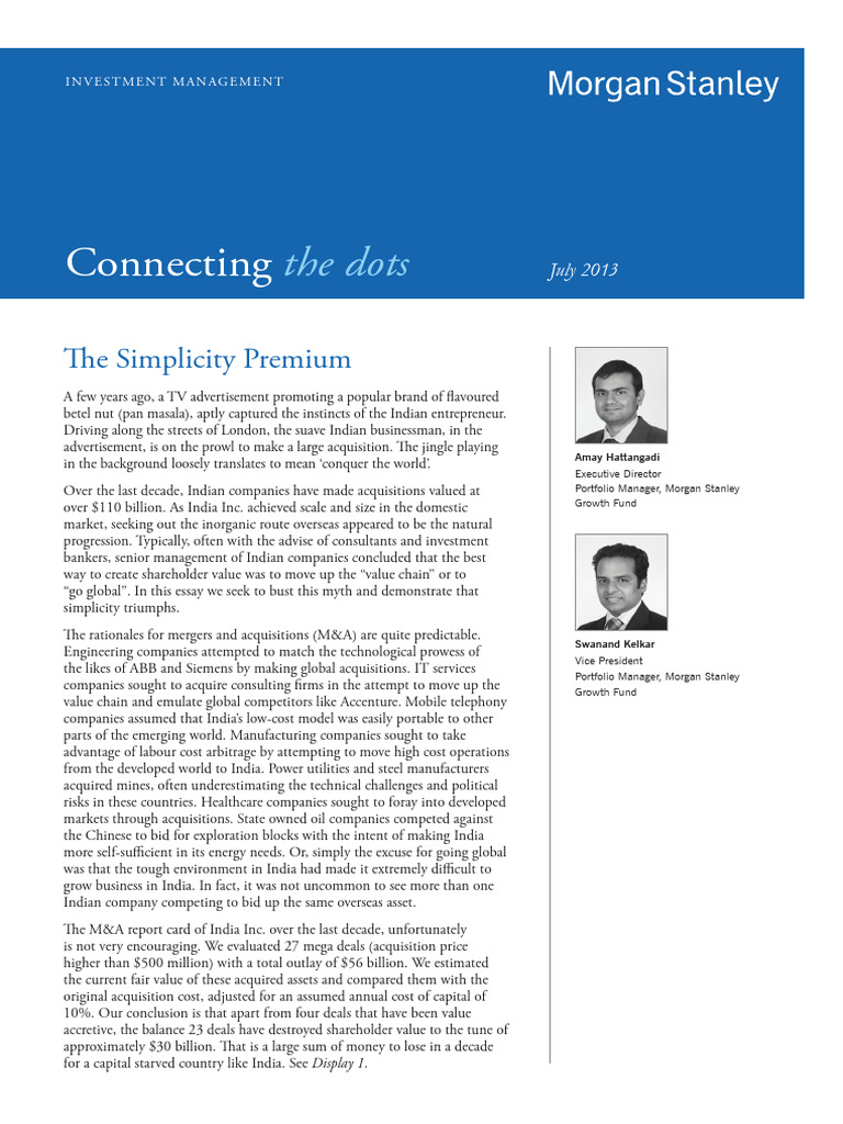 CTD The Simplicity Premium | PDF | Mergers And Acquisitions | Cost Of ...
