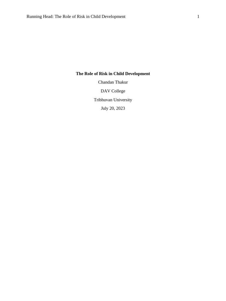 Balancing Risk in Child Development | PDF | Risk | Child Development