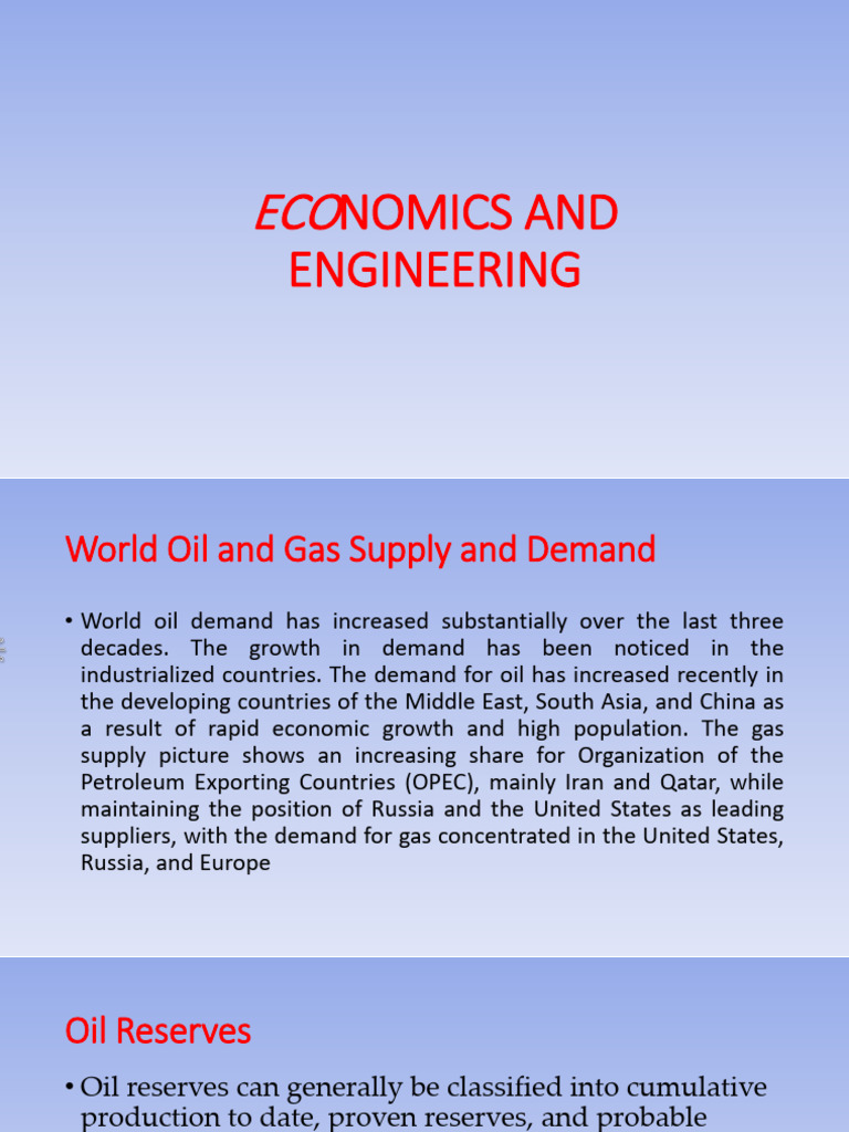 Economics of Petroleum Engineering | PDF | Petroleum | Natural Gas