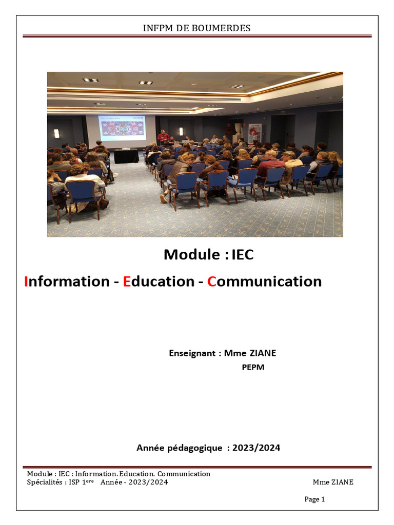 IEC : Changement de Comportement Santé | PDF | la communication ...