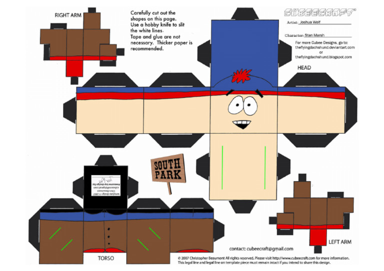 Stan Marsh Paper Toy Paper Craft | PDF