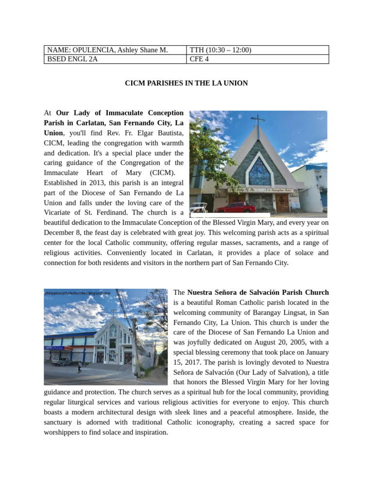 Churches in San Fernando, La Union | PDF