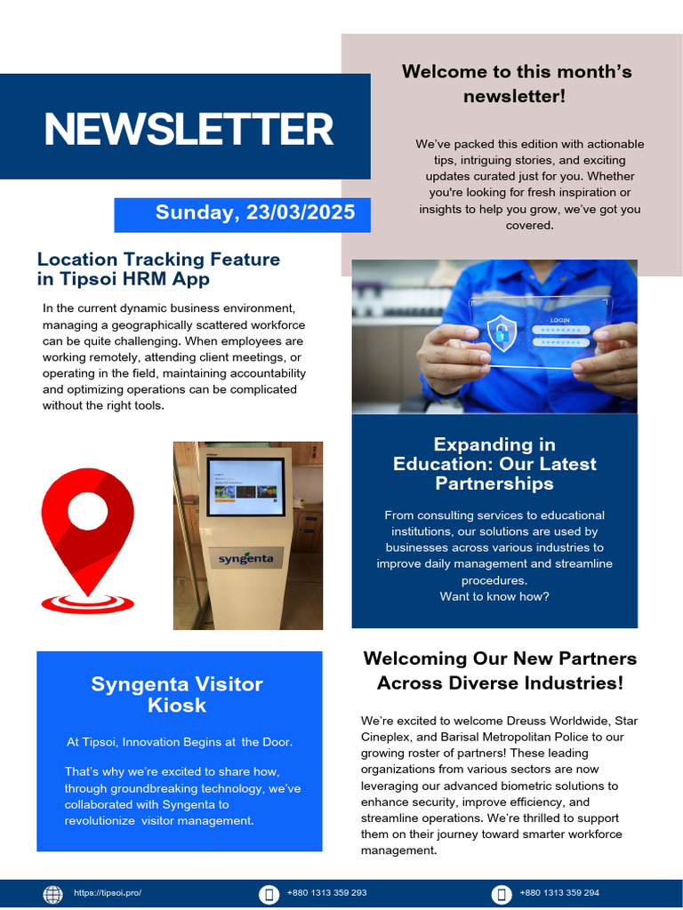 Blue and White Modern Cybersecurity Newsletter | PDF | Human Resource ...