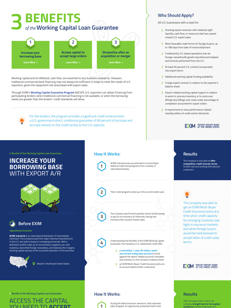 EXIM WCLG Benefit Scenarios | PDF | Finance & Money Management | Credit