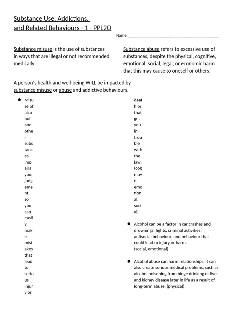 2o-SUARB-a-misuse and Abuse - 1.2,2.4 | PDF | Substance Abuse ...