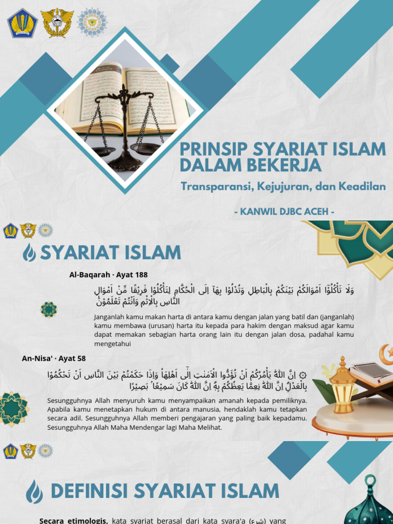 Tujuan Bekerja Berdasarkan Syariat Islam | PDF