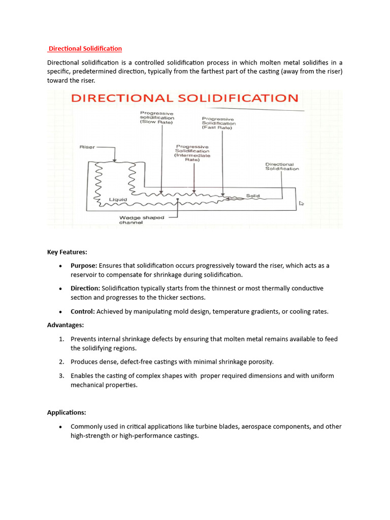 Directional Solidification in Casting | PDF | Mechanical Engineering ...