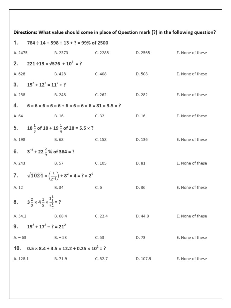 Math Problem Set with Multiple Choices | PDF | Chess | Chess Openings