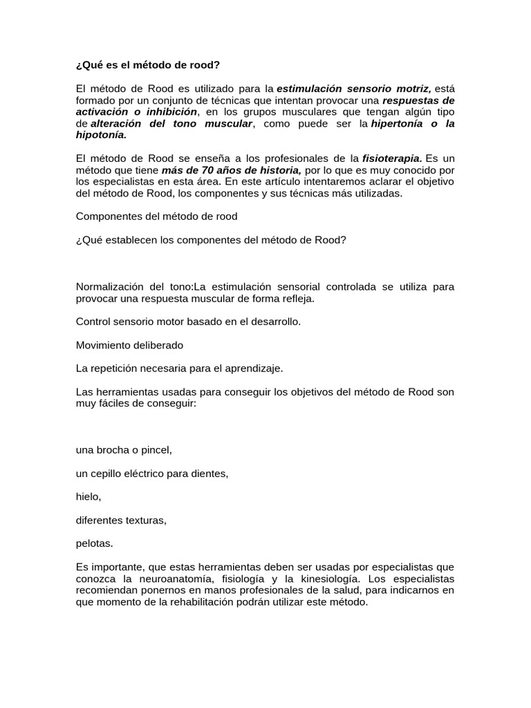 Qué Es El Método de Rood | PDF | Músculo | Neurociencia