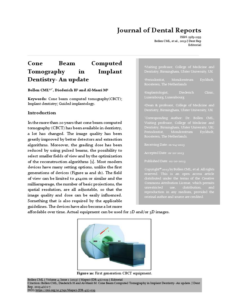 CBCT Advances in Implant Dentistry | PDF | Ct Scan | Radiology