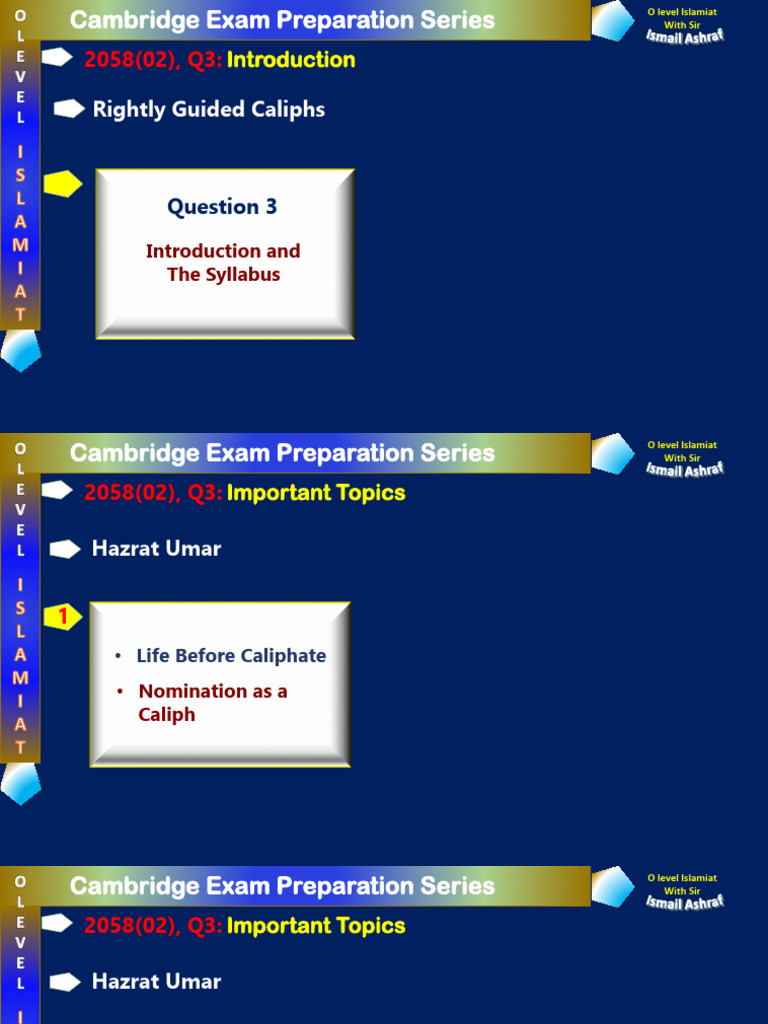 O Level Islamiat: Hazrat Umar's Caliphate | PDF | Umar | Abrahamic ...