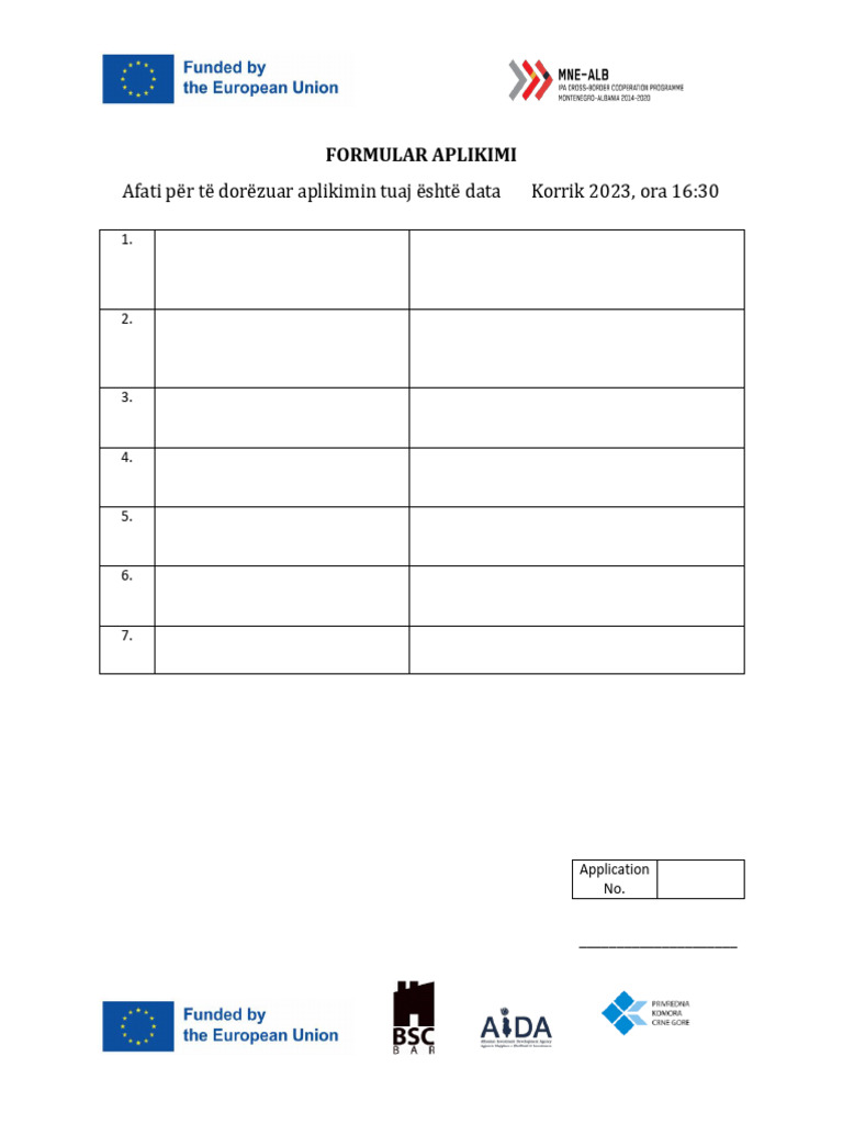 Formular Aplikimi Thirrja Per Pjesemarres Ne Trajnime | PDF