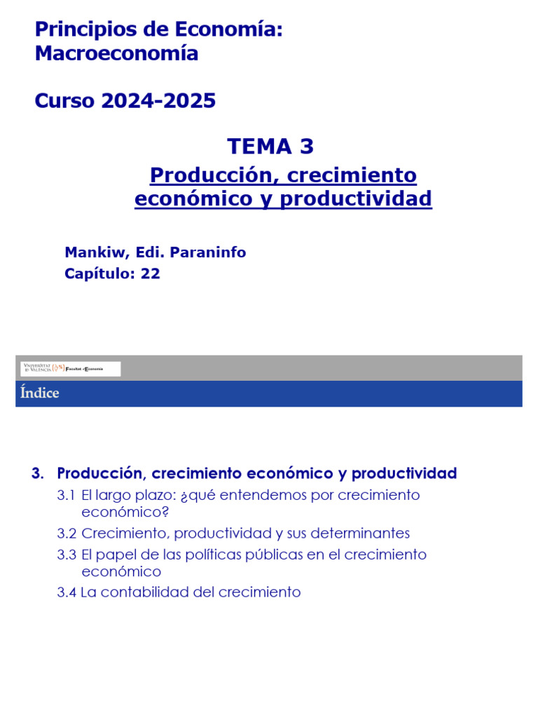 Crecimiento Económico y Productividad | PDF | Crecimiento económico ...