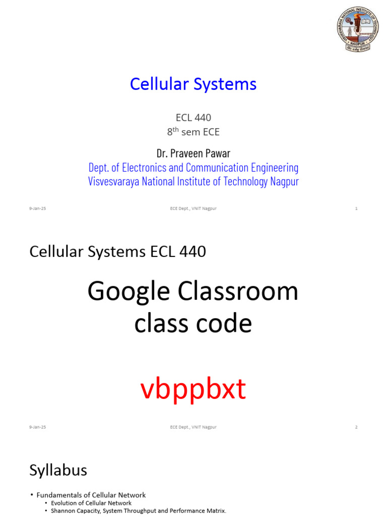 Cellular Systems ECL 440 Syllabus Overview | PDF | Cellular Network ...