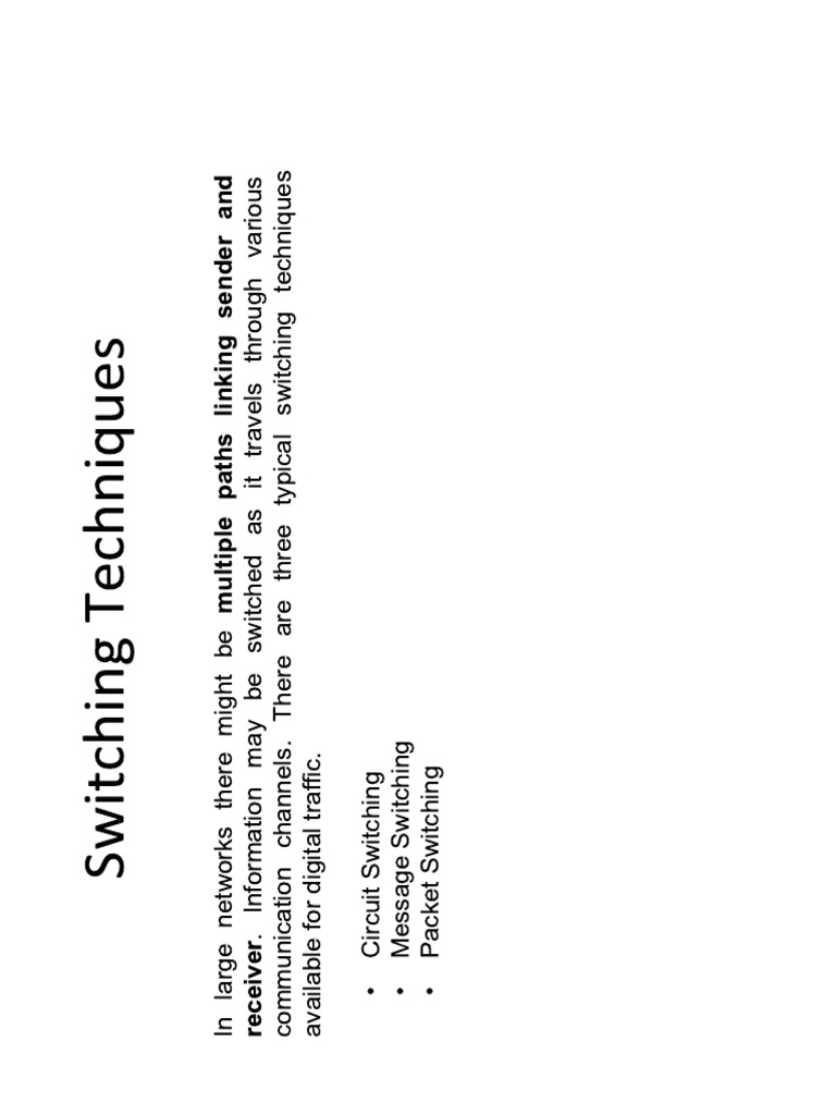 Switching Techniques - 1 | PDF
