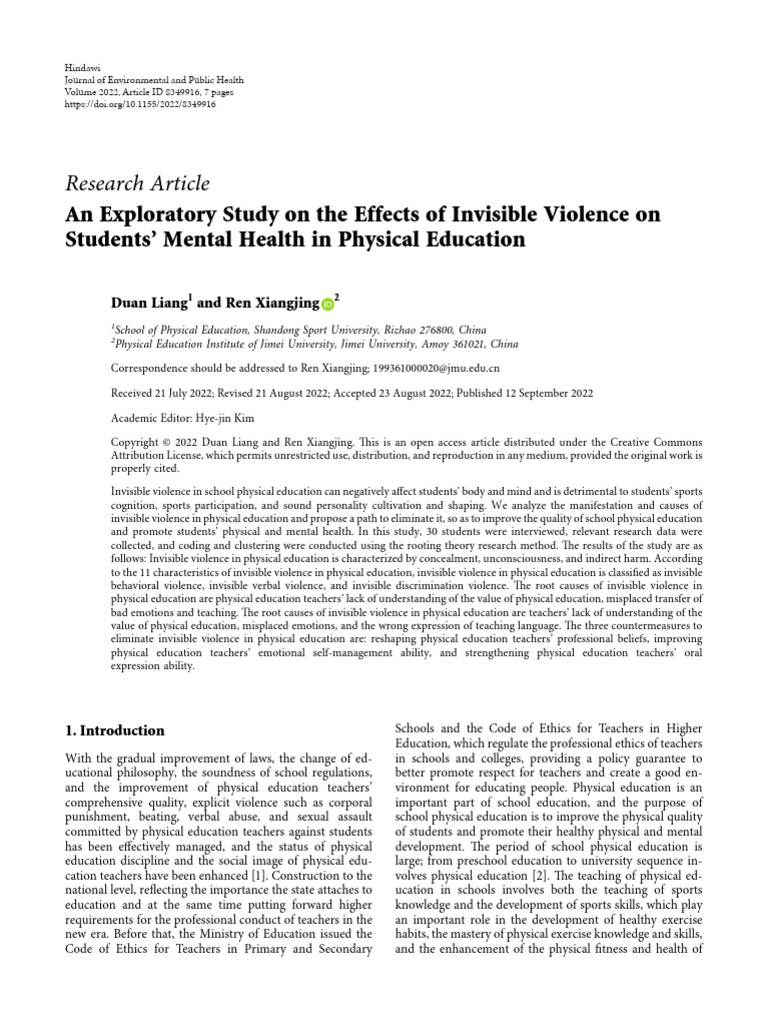 An Exploratory Study On The Effects of Invisible V | PDF | Violence ...