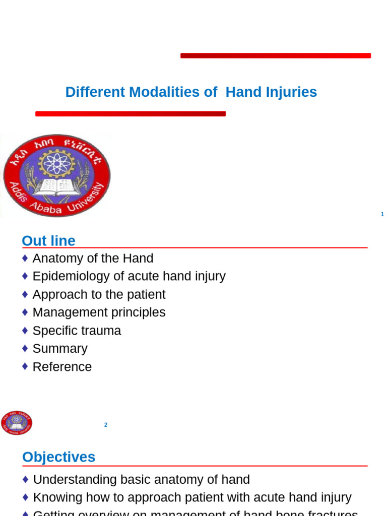 Different Modalities of Hand Injuries | PDF | Hand | Wound