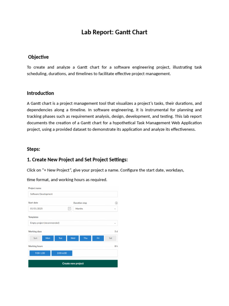 Gantt Chart for Software Engineering Projects | PDF