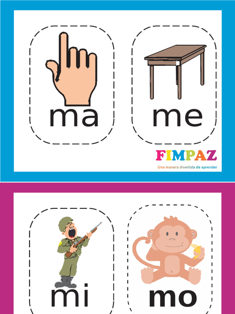 TARJETAS DE SILABAS PARA IMPRIMIR GRATIS PDF - Compressed | PDF